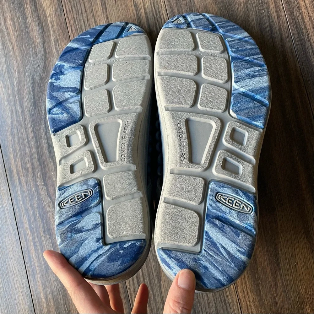 Keen Blue Sandals with Woven Design and Open Back - Picture 9 of 11